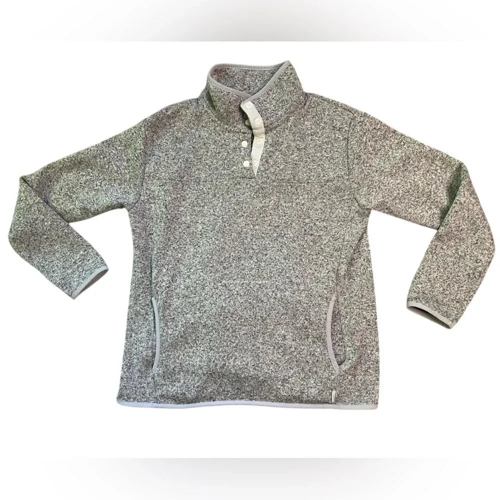 Eddie Bauer Heather Grey Quarter Snap Pullover - Picture 1 of 9